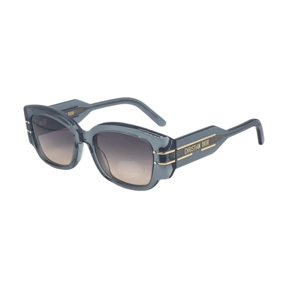 Dior teal Sunglasses with Gold Accents - Picture 3 of 6
